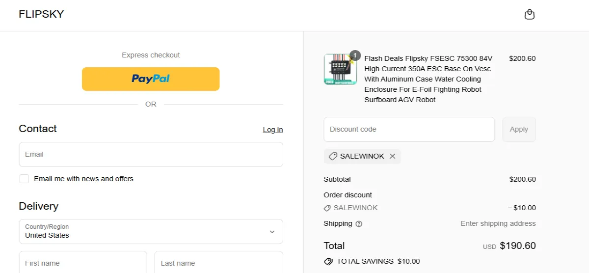Proof screenshot for SALEWINOK