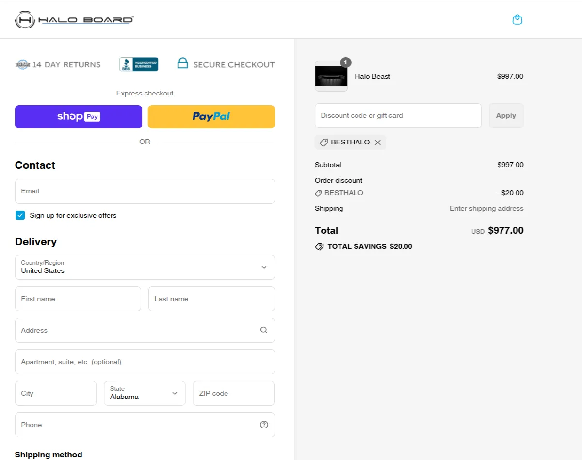 Proof screenshot for BESTHALO