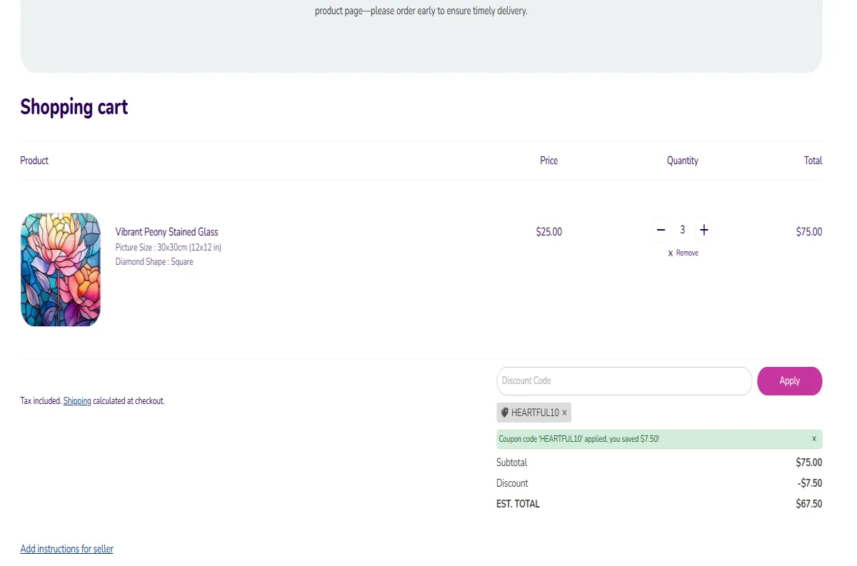 Proof screenshot for HEARTFUL10