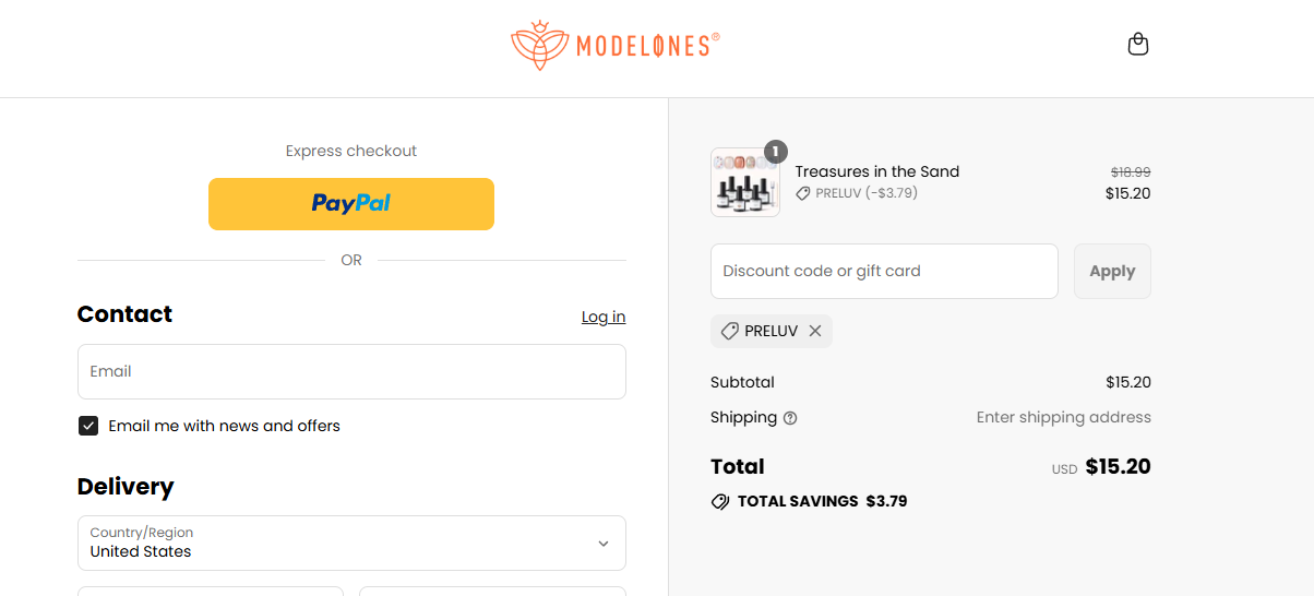 Proof screenshot for PRELUV