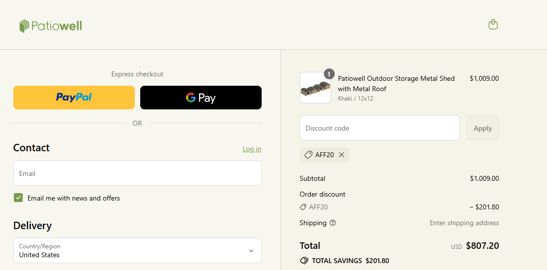 Proof screenshot for AFF20