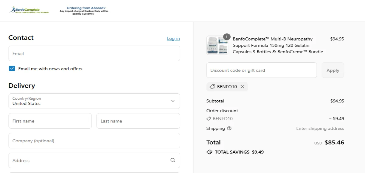 Proof screenshot for BENFO10