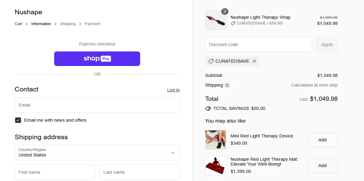 Proof screenshot for CURATEDSAVE