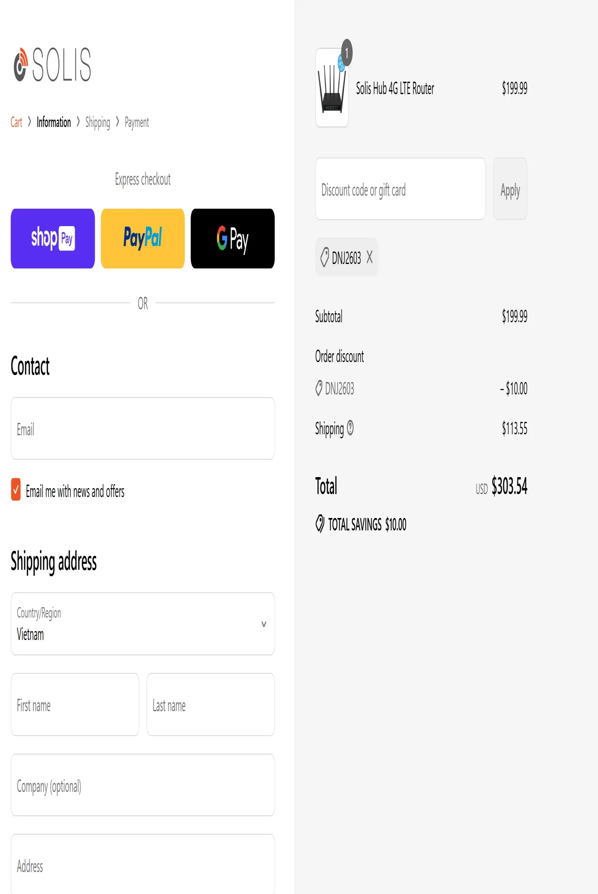 Proof screenshot for DNJ2603