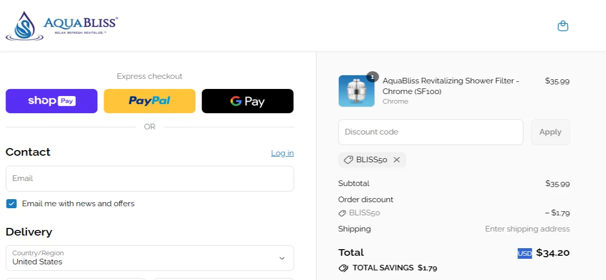 Proof screenshot for BLISS50