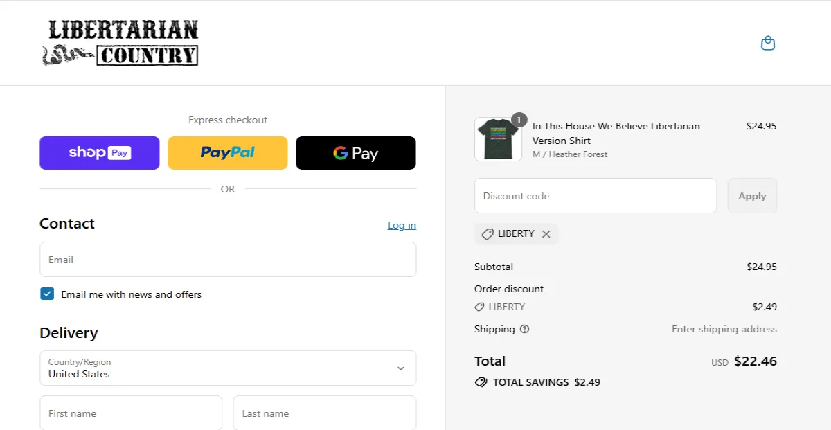Proof screenshot for LIBERTY