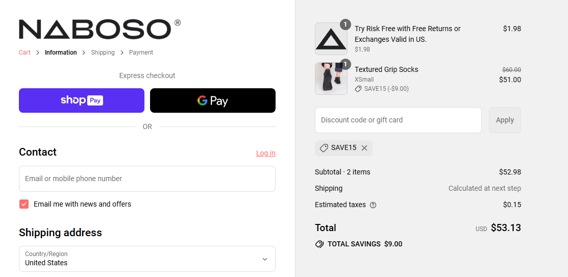 Proof screenshot for SAVE15