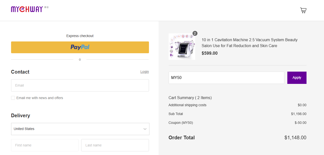 Proof screenshot for MY50