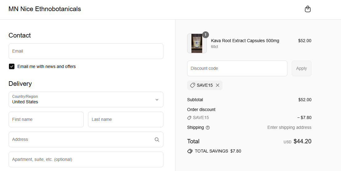 Proof screenshot for SAVE15