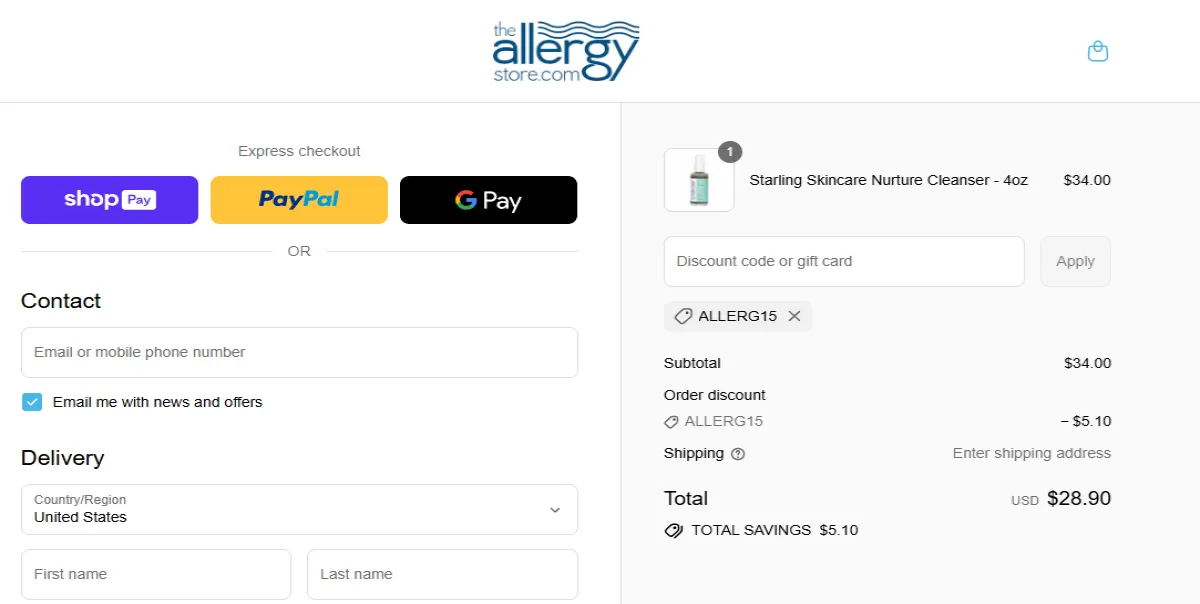 Proof screenshot for ALLERG15