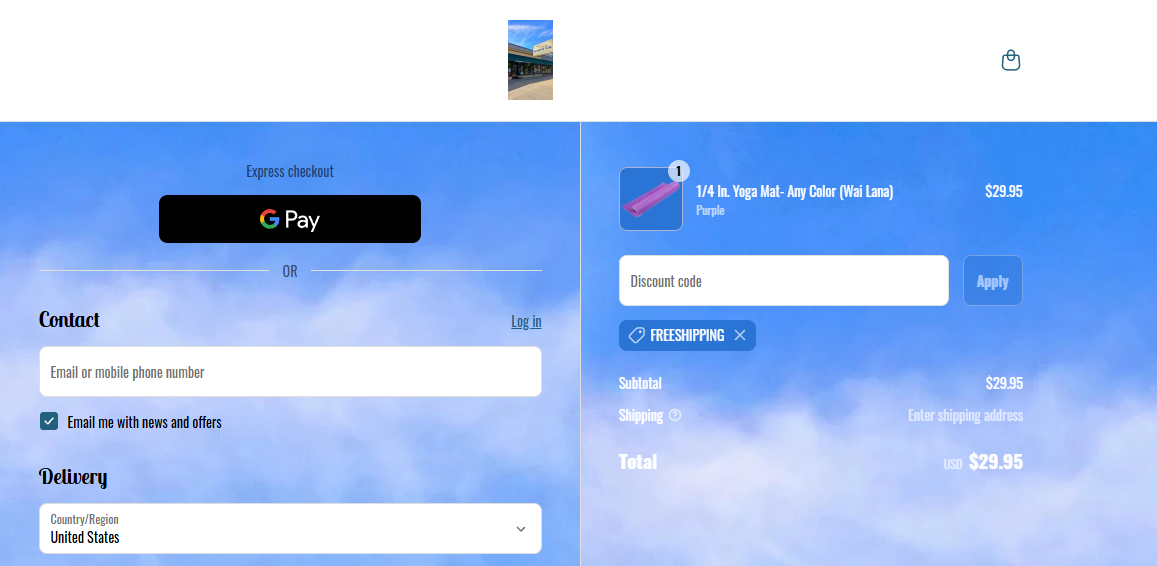 Proof screenshot for FREESHIPPING