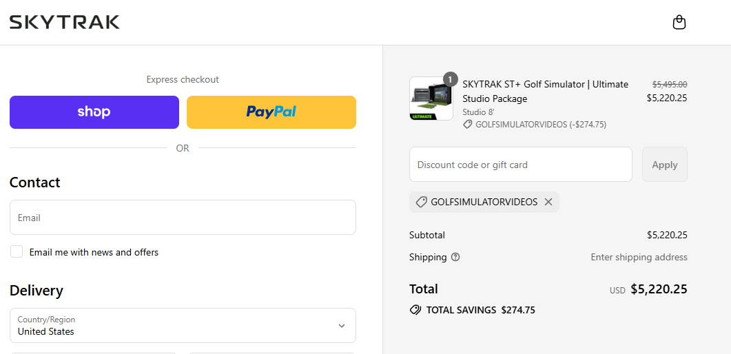 Proof screenshot for GOLFSIMULATORVIDEOS