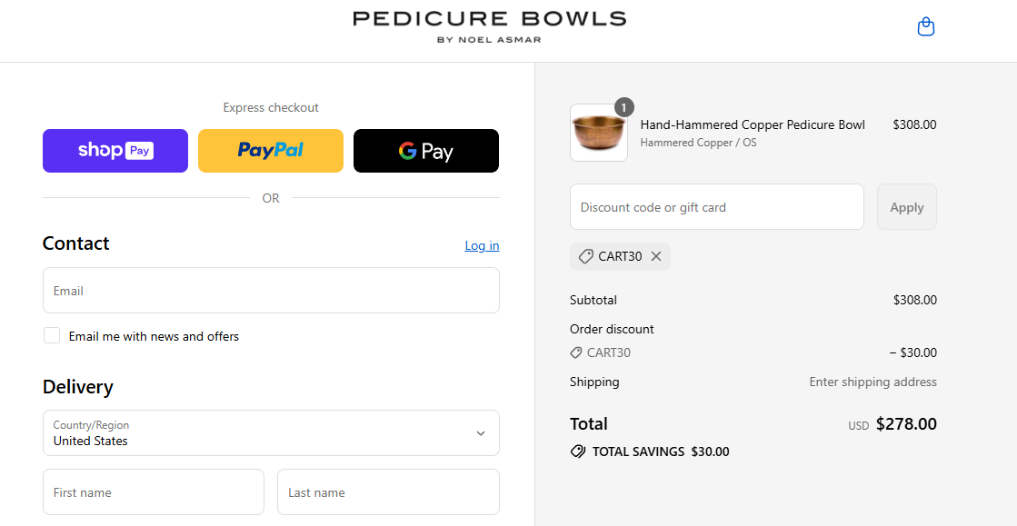Proof screenshot for CART30