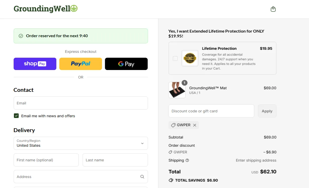 Proof screenshot for GWPER