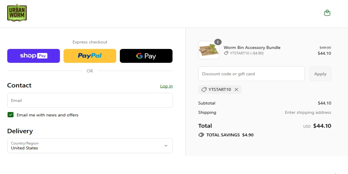 Proof screenshot for YTSTART10