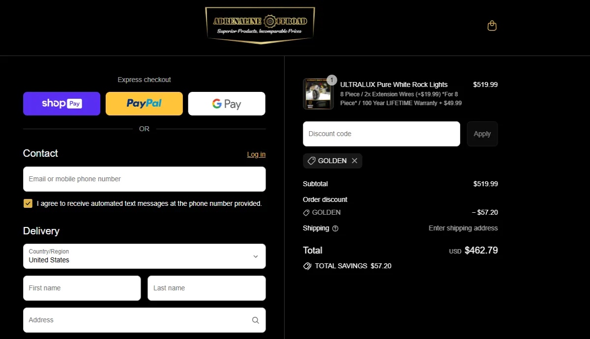 Proof screenshot for GOLDEN