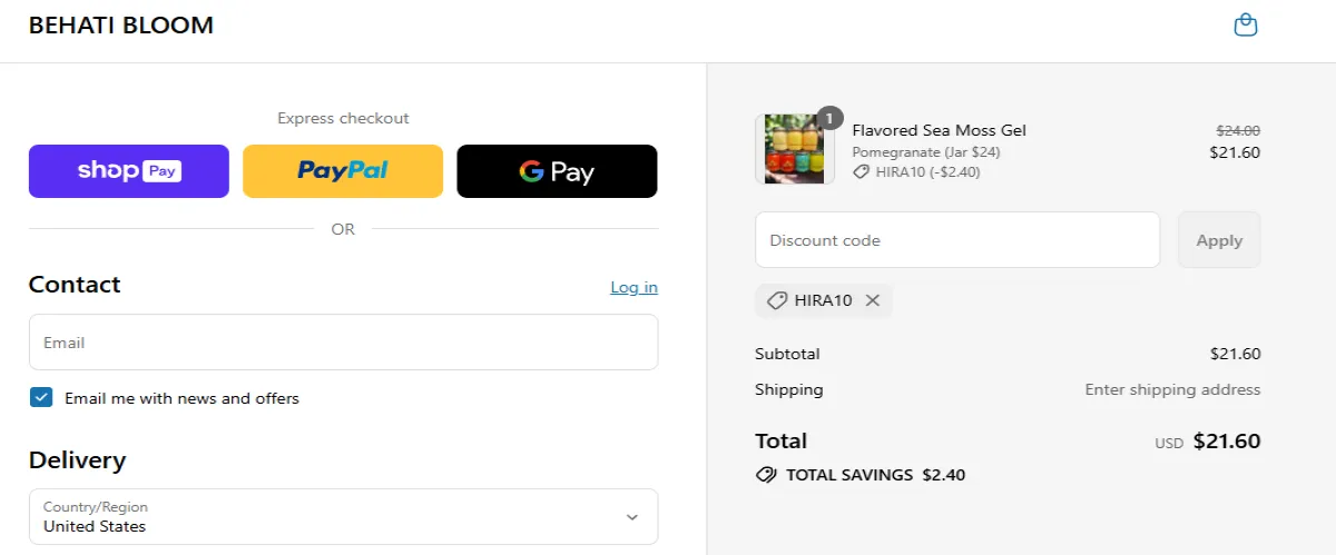 Proof screenshot for HIRA10