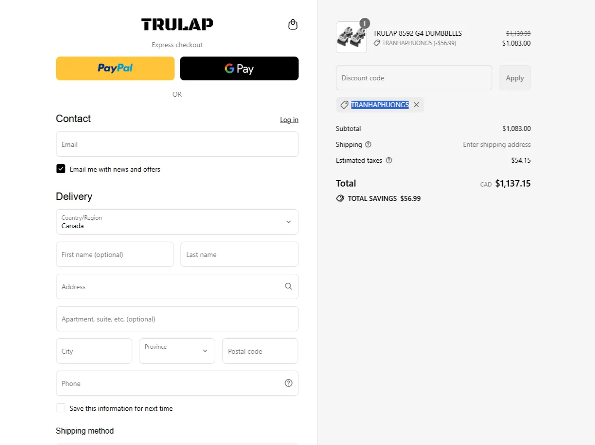 Proof screenshot for TRANHAPHUONG5