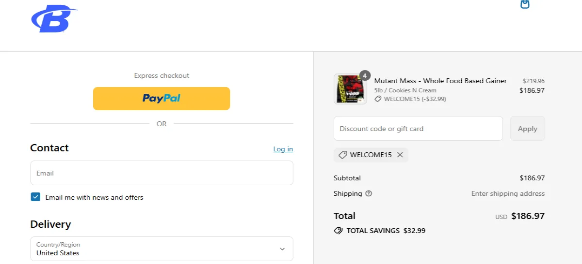 Proof screenshot for WELCOME15