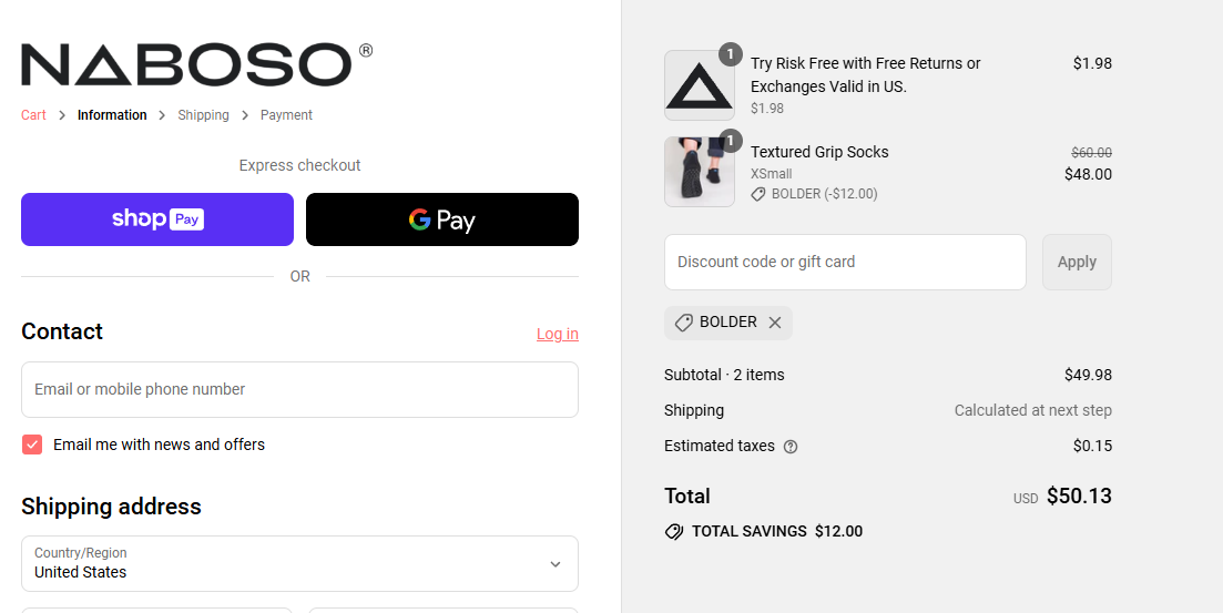 Proof screenshot for BOLDER